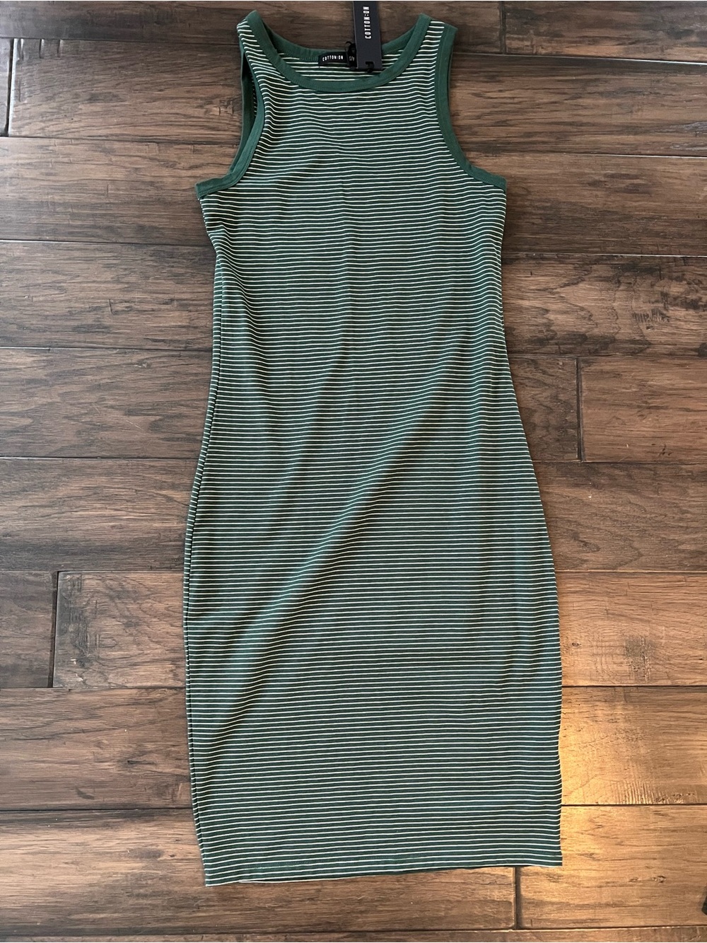 Cotton On Green Striped Tank Midi Dress